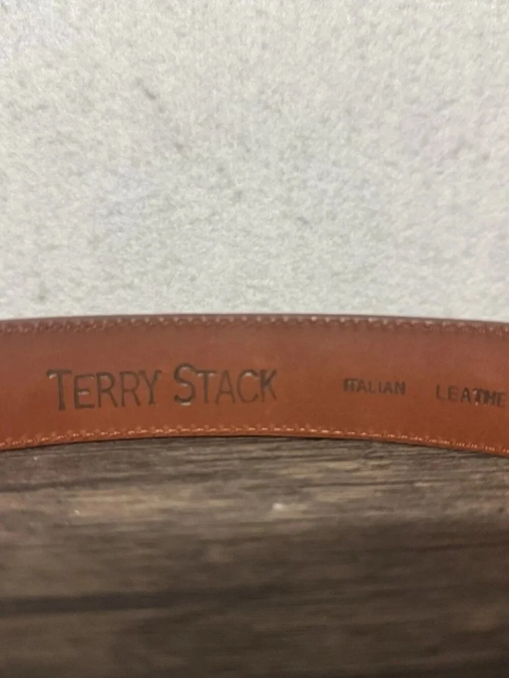 Terry Stack Italian Leather Studded Belt Brown Boho Sz M
